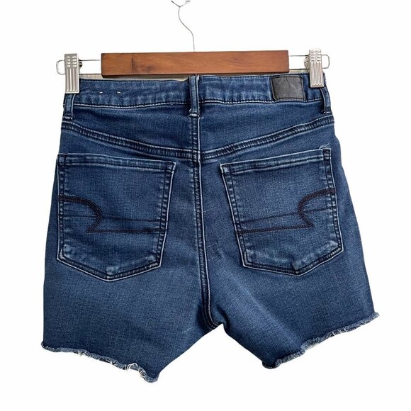 American Eagle Women's Cut Off Sky High Shortie Super Stretch Jean Short Size 2 - Picture 9 of 9